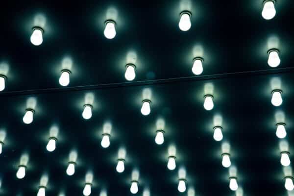 Lighting bulbs lit up