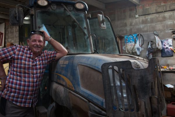 Farmer Aparicio on his farm