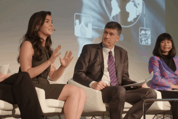 People talking at a conference