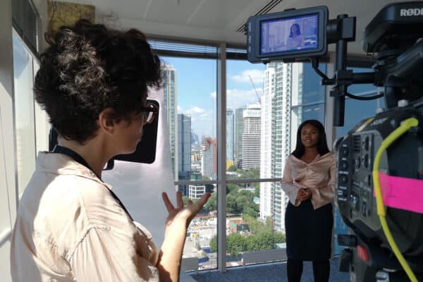 Behind the scenes at an interview shoot by Bold Content