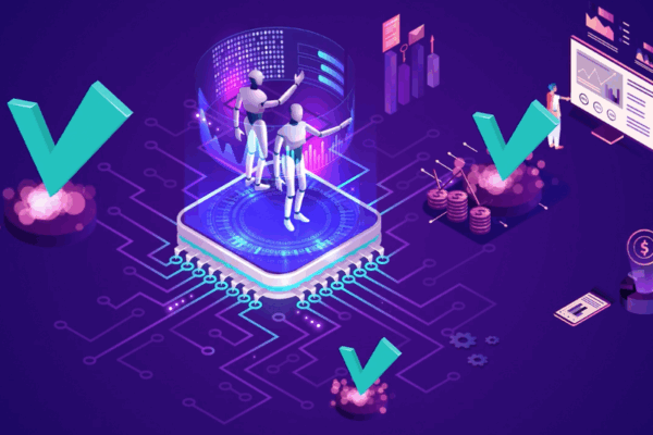 artificial technology, people using companies and cyptocurrency