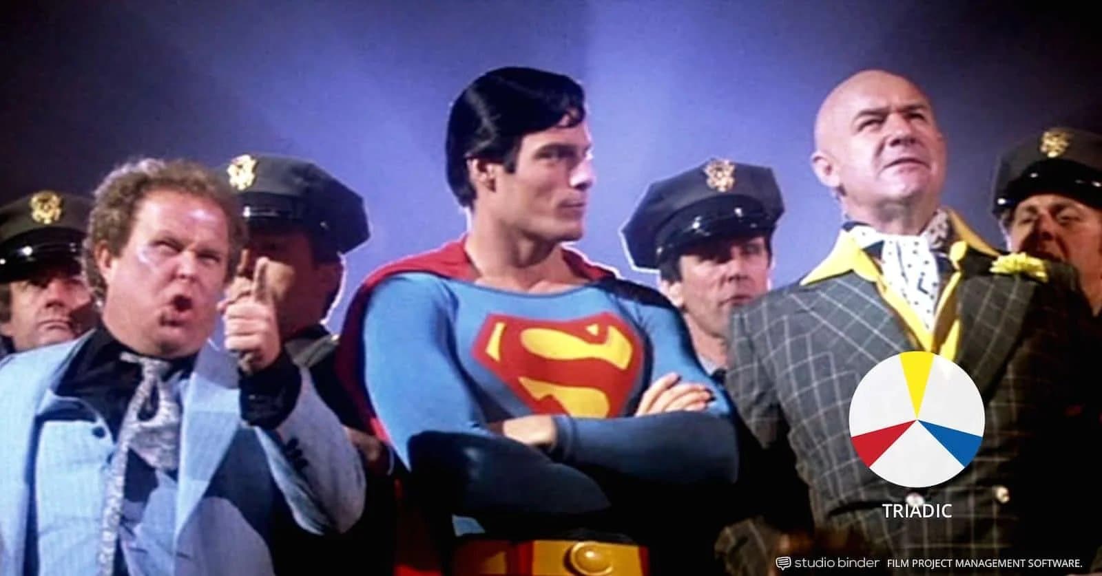 red, blue and yellow colour palette used in superman