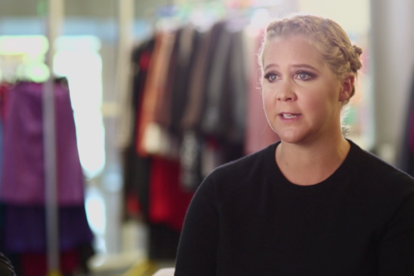 Amy Schumer giving an interview on the set of Stylist produced by Bold Content