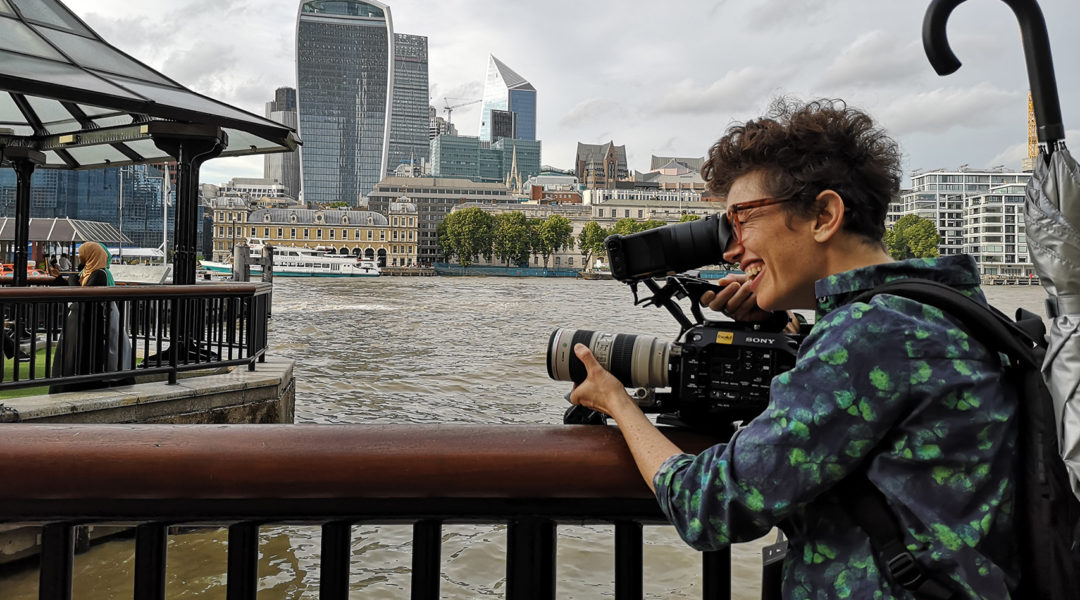 Self shooting director using the Sony FS7 camera for a Bold Content shoot