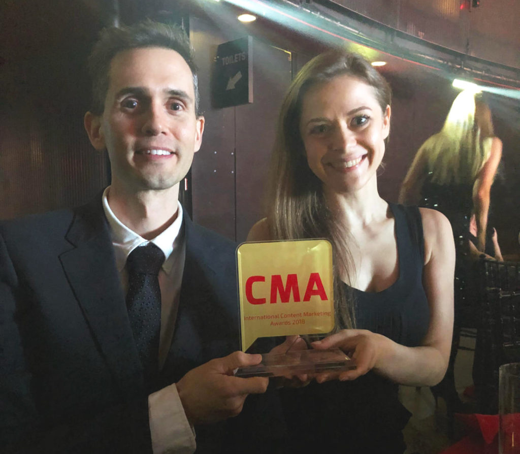 CMA International Content Marketing Awards 2018 gold winner