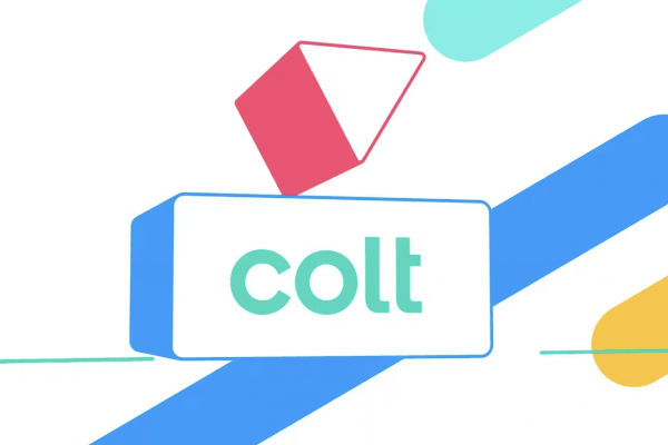 2d illustrated Colt logo with colourful animated assets